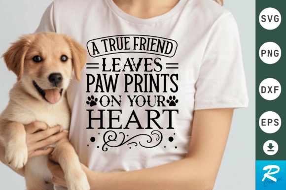 A True Friend Leaves Paw Svg Design