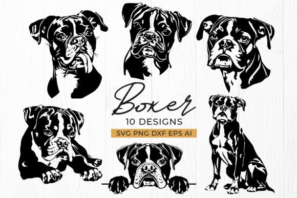 Boxer Dog SVG Bundle - 10 Designs
