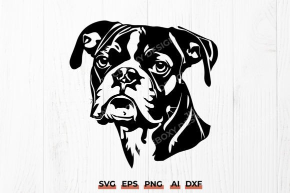 Boxer Dog SVG Cut File Detailed Boxer