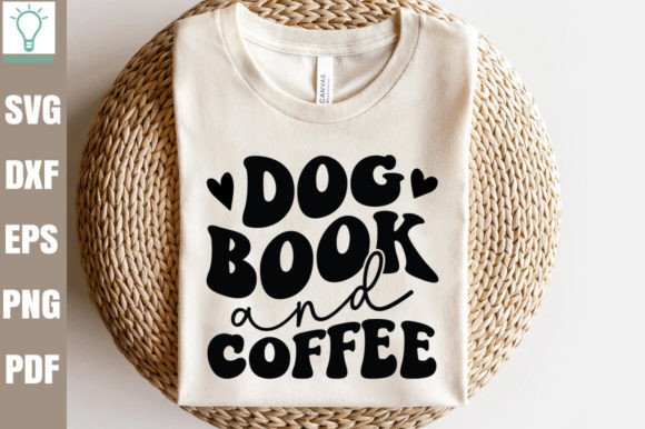 Dog Book and Coffee Retro SVG