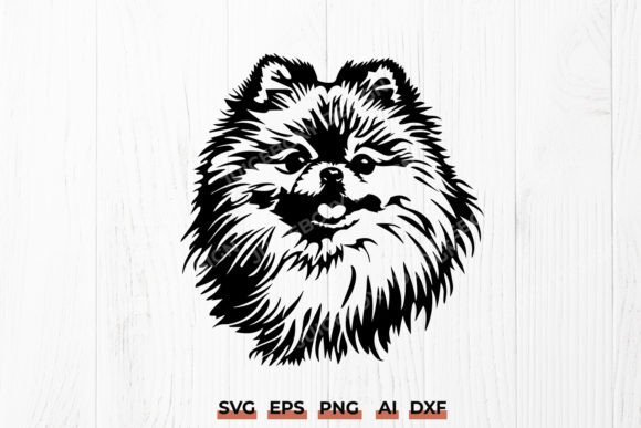 Fluffy Pomeranian Dog Silhouette SVG PNG