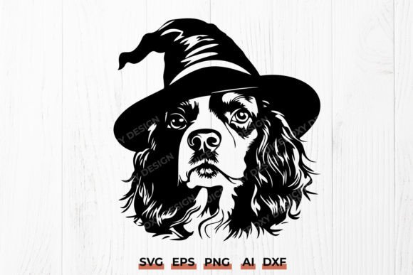 Halloween Dog SVG Witch Cavalier King