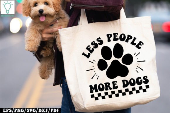 Less People More Dogs Retro SVG
