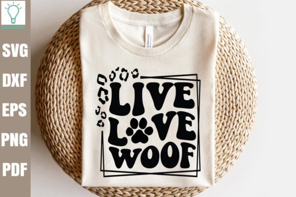 Live Love Woof Retro SVG