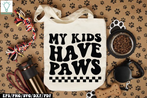 My Kids Have Paws Retro SVG