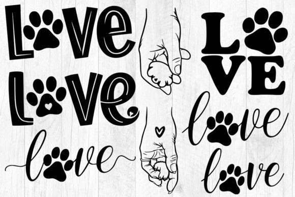 Paw Print Love Svg