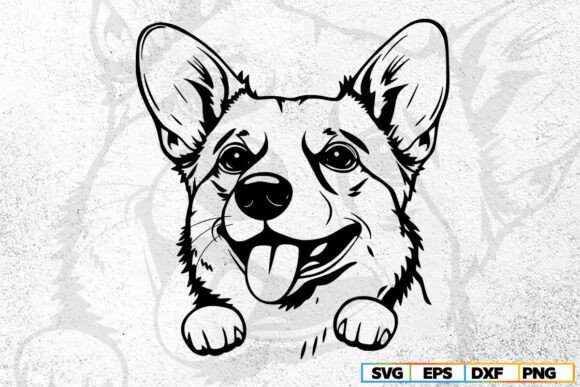 Peeking Corgi Svg for Embroidery