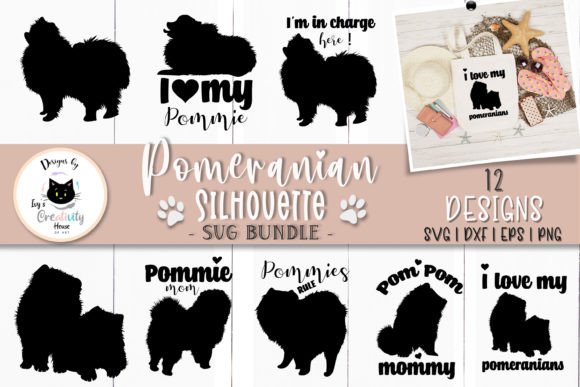 Pomeranian Dog Silhouettes