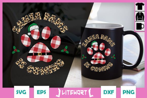 Santa Paws Coming Christmas Dog SVG