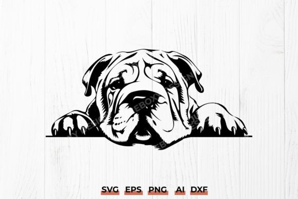 Shar Pei Dog SVG Peeking Shar Pei Dog