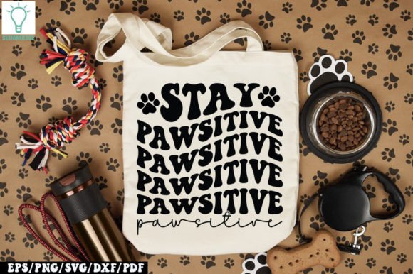 Stay Pawsitive Retro SVG